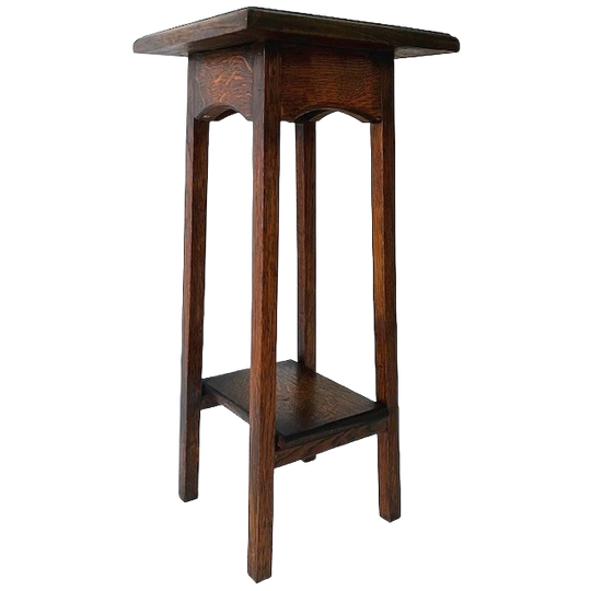 Hoge Vintage Plantentafel Donker Eikenhout 1