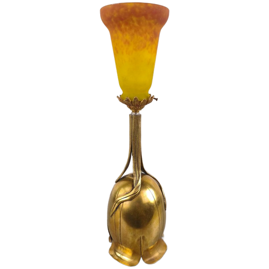 Messing & Glaspasta Art Nouveau Lamp 1