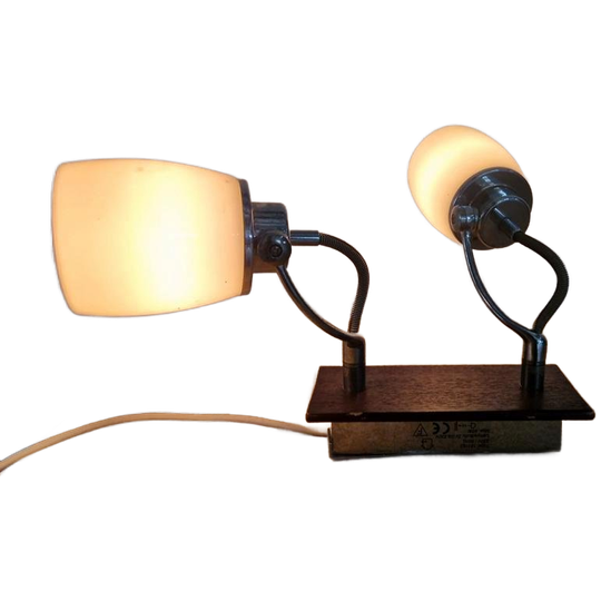 Vintage Dubbel Spot Met Houten Afwerking. 1