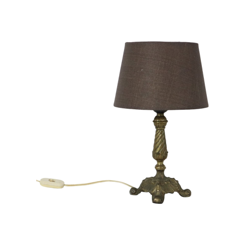 Klassieke Franse Koperen Tafellamp Acanthus Vintage Lamp