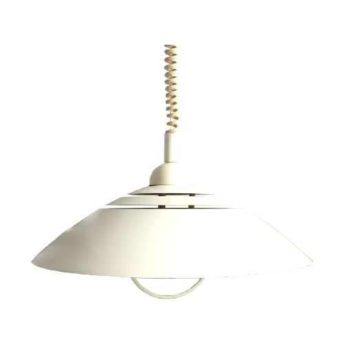 Vintage Design Deense Pendel Hanglamp Wit, Jaren '70/'80