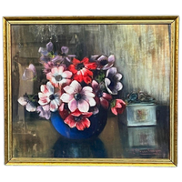 M.Steenbruggen. Stilleven Met Bloemen In Een Blauwe Vaas.