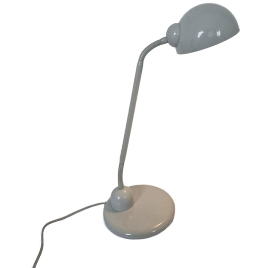 Vintage Grijze Bureaulamp Gooseneck Postmodern Design 1
