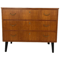 Scandinavisch Vintage Teak Fineren Ladekast Hafjell