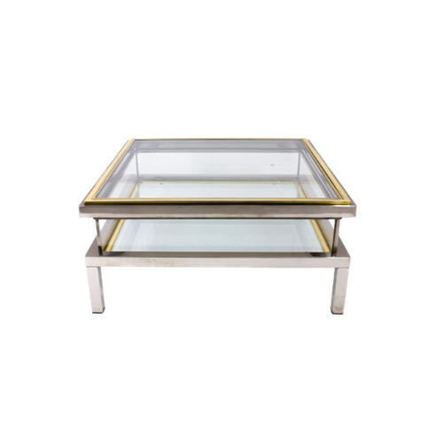 Brass And Chrome Sliding Top Table