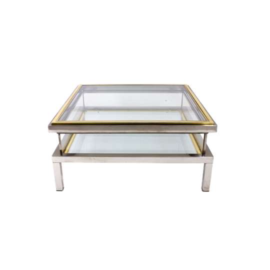 Brass AND Chrome Sliding Top Table 1