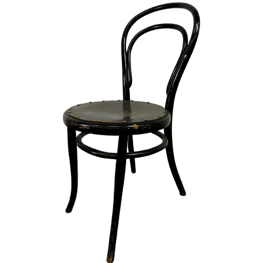 Vintage Zwarte Houten Stoel Thonet 1