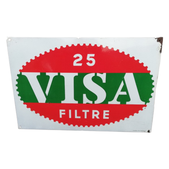 Emaille Bord Visa Sigaretten, 1961 1