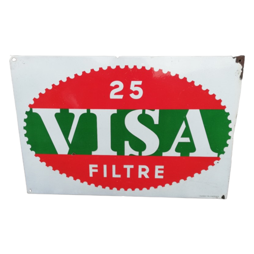 Emaille Bord Visa Sigaretten, 1961