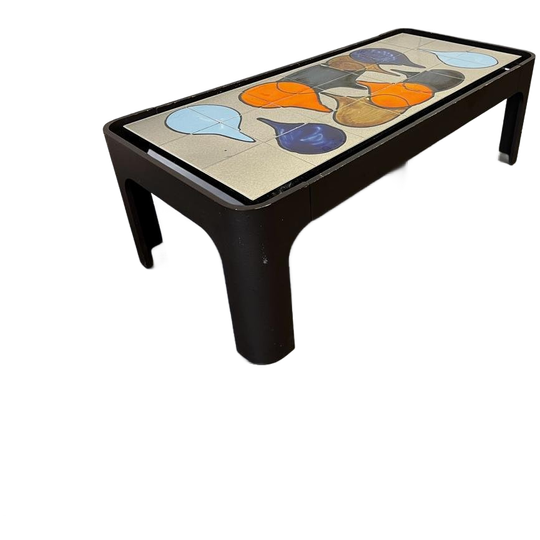 Vintage Keramieken Salontafel / Coffee Table Curved Hoeken 1