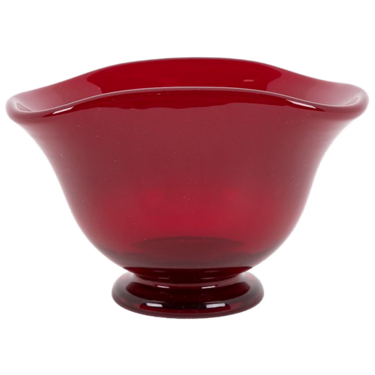 Art Red Glass Bowl By Monica Bratt For Reijmyre Glasbruk, Sweden 1950’s 1