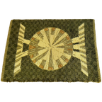 Groot Groen Vintage Rya Vloerkleed / Kleed, Scandinavisch Design thumbnail 1