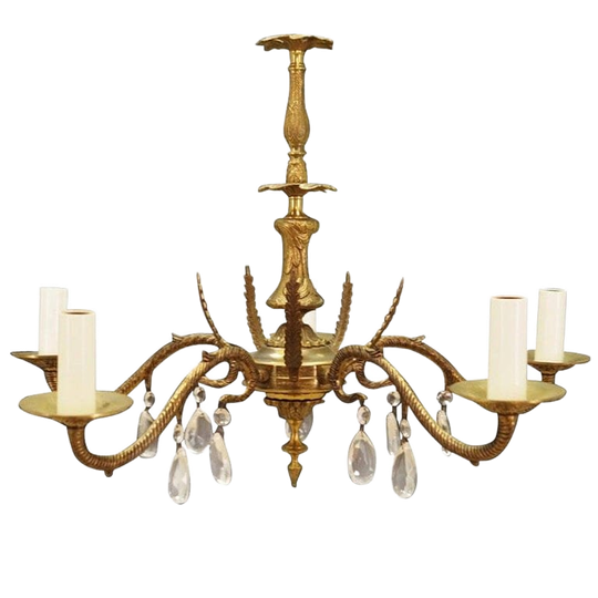 Brass Chandelier, Danish Design, 1960s, Production: Denmark 1