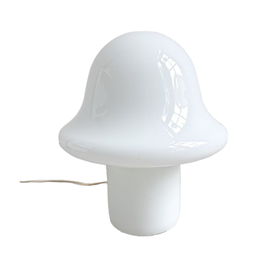 Vintage Peill & Putzler Melkglazen Mushroom Tafellamp 1