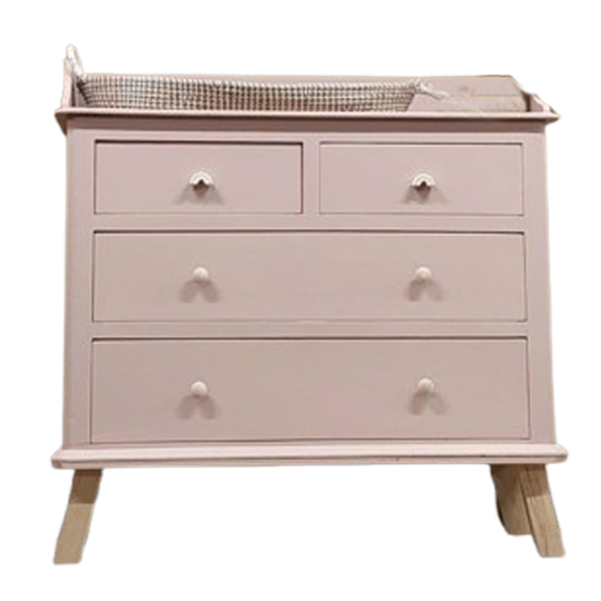 Vintage Prachtige Commode / Ladekast Zachtroze “roos” 1