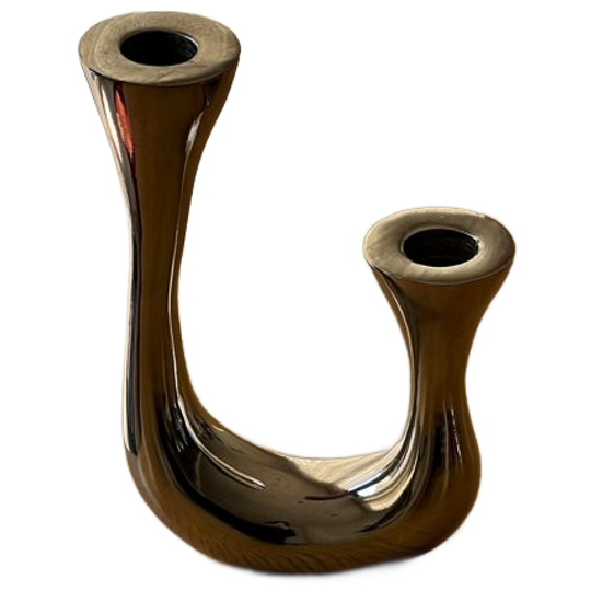 Vintage Italian Design Aluminum Candlestick 1