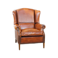 Comfortabele Schapenleren Oorfauteuil Met Een Warme Kleurstelling En Een Mooi Patina