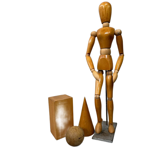 Vintage Set Tekenmodellen (ruimtefiguren En Xl Anatomisch Tekenmodel) 1