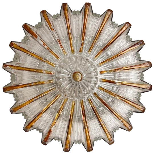 Herda Glazen Wandlamp Of Plafondlamp 26 Cm, 1970’s 1