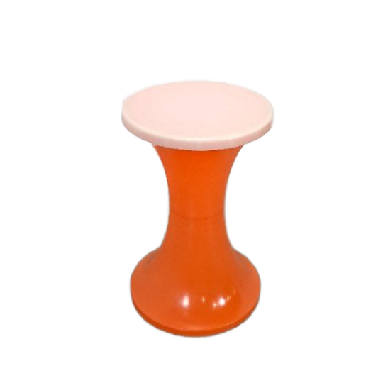 Kunststof Kruk Oranje Met Wit Nr. 4 Vintage 1