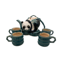 Vintage Chinees Aardewerk Theeservies Panda 5 Delig