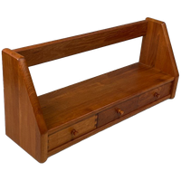 Vintage Wandplank Met Lades, Dyrlund, Massief Teak, Denemarken 1970'S