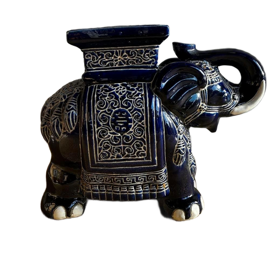 Xxl Keramiek Olifant Plantentafel Kruk Stool Vintage 1