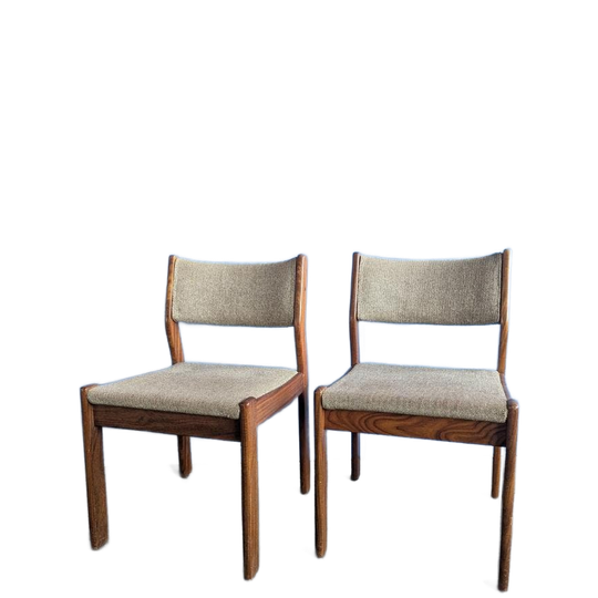 Vintage Set 2 Teakhouten Eetstoelen 1