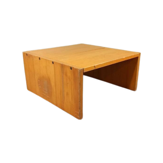 Vintage Houten Kubieke Salontafel Bijzettafel 1