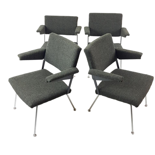 Setprijs Gispen 1264 | Ploegstof Stoelen Eettafel Groen 1