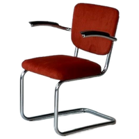 Sledestoel Fauteuil Vintage Buisframestoel Armstoel Ribstof