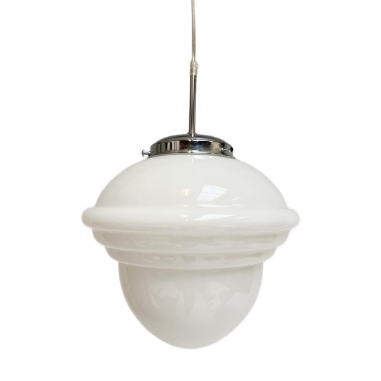 Opaalglazen Plafondlamp Met Kabel Uit De 1960’s 1