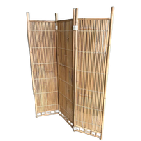 Vintage Bamboe Kamerscherm Met Drie Panelen