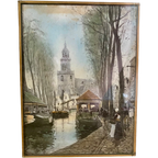 Originele Prent Henri Cassiers, Stadsaanzicht Gouda. thumbnail 1