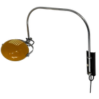 Herda - Space Age Wall Lamp - Yellow Shade, Black Base And Chromed Upright (rare Model) thumbnail 1