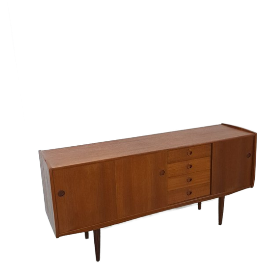 Teak Fineer Dressoir Met Lades Uit Zweden 1