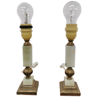 Vintage Tafellamp Nachtlampjes Messing En Marmer Lampen
