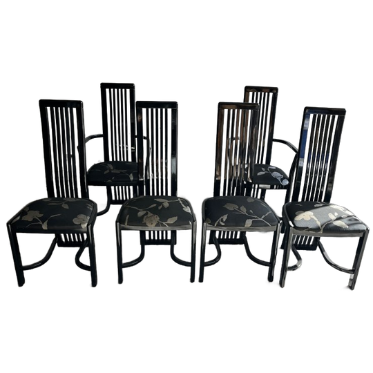 Set Of 6 High Back Dining Chairs – 1980s Design 1