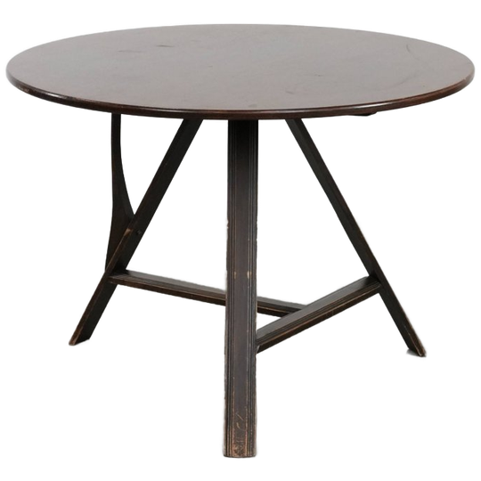 Mooie En Praktische Hollandse Eettafel/ Klaptafel Uit 20e Eeuw 105cm Diameter 1