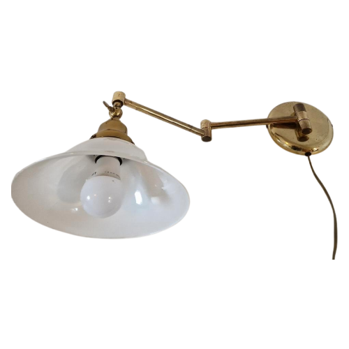 Vintage Wandlamp Uittreklamp Muurlamp Messing