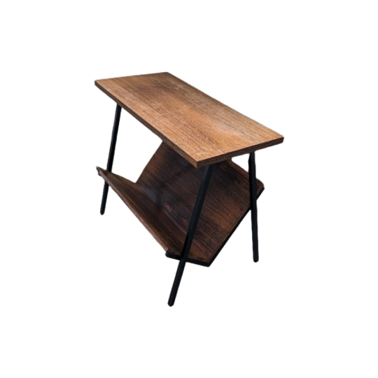 Vintage Bijzettafeltje Met Kranten Bak In De Stijl Van Pastoe Jaren 50s/60s 1