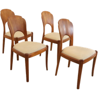 Set Van 4 Deense Design Eetkamerstoelen Stoelen 'Nebel' Vintage