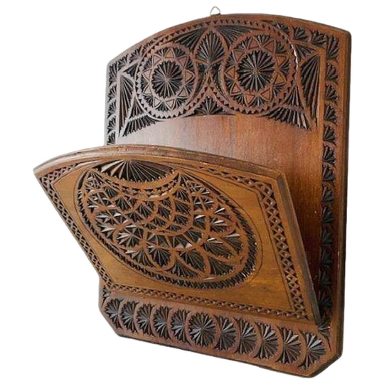 Artdeco Lectuurbak Hout Fries Kerfsnijwerk 1920’s 1