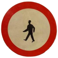 Vintage Verkeersbord, Diameter 100 Cm
