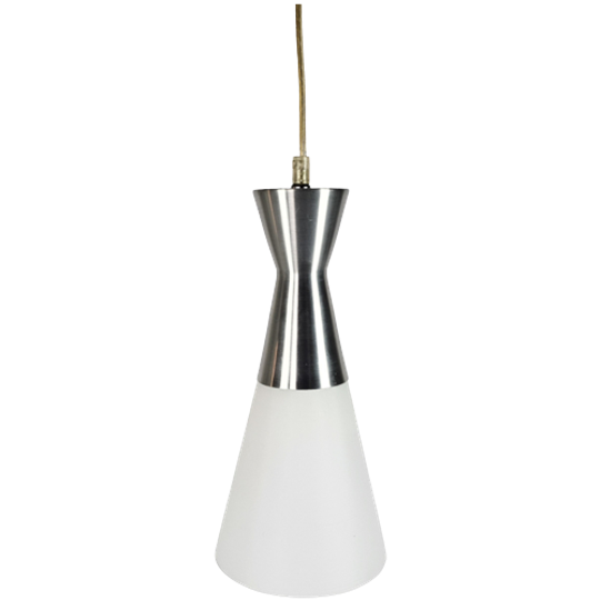Hala Zeist - Hanglamp - Diabolo - Melkglas - Aluminium - 80's 1