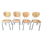 Prachtige Set Van 4 Vintage Retro Formica Stoelen thumbnail 1