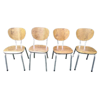 Prachtige Set Van 4 Vintage Retro Formica Stoelen