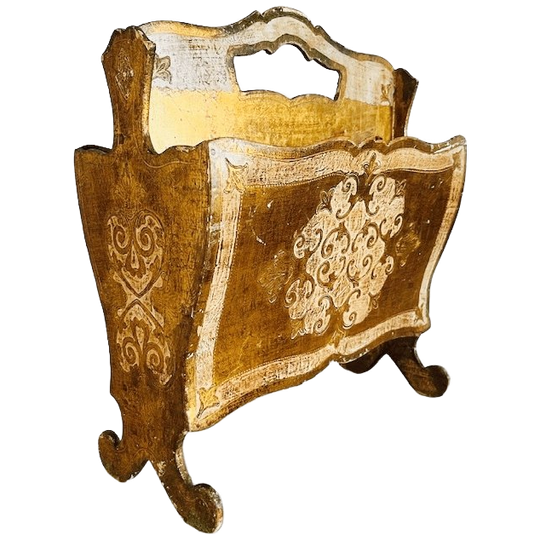 Vintage Florentijnse Gouden Hollywood Regency Lektuurbak 1970’s 1