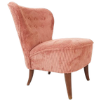 Artifort Clubfauteuil Roze Ribstof Cocktailstoeltje thumbnail 1