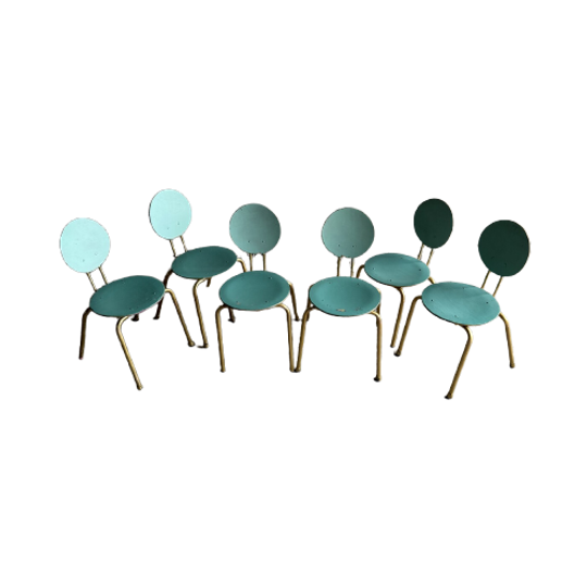 Vintage Blue And Gold Kids Chairs 1